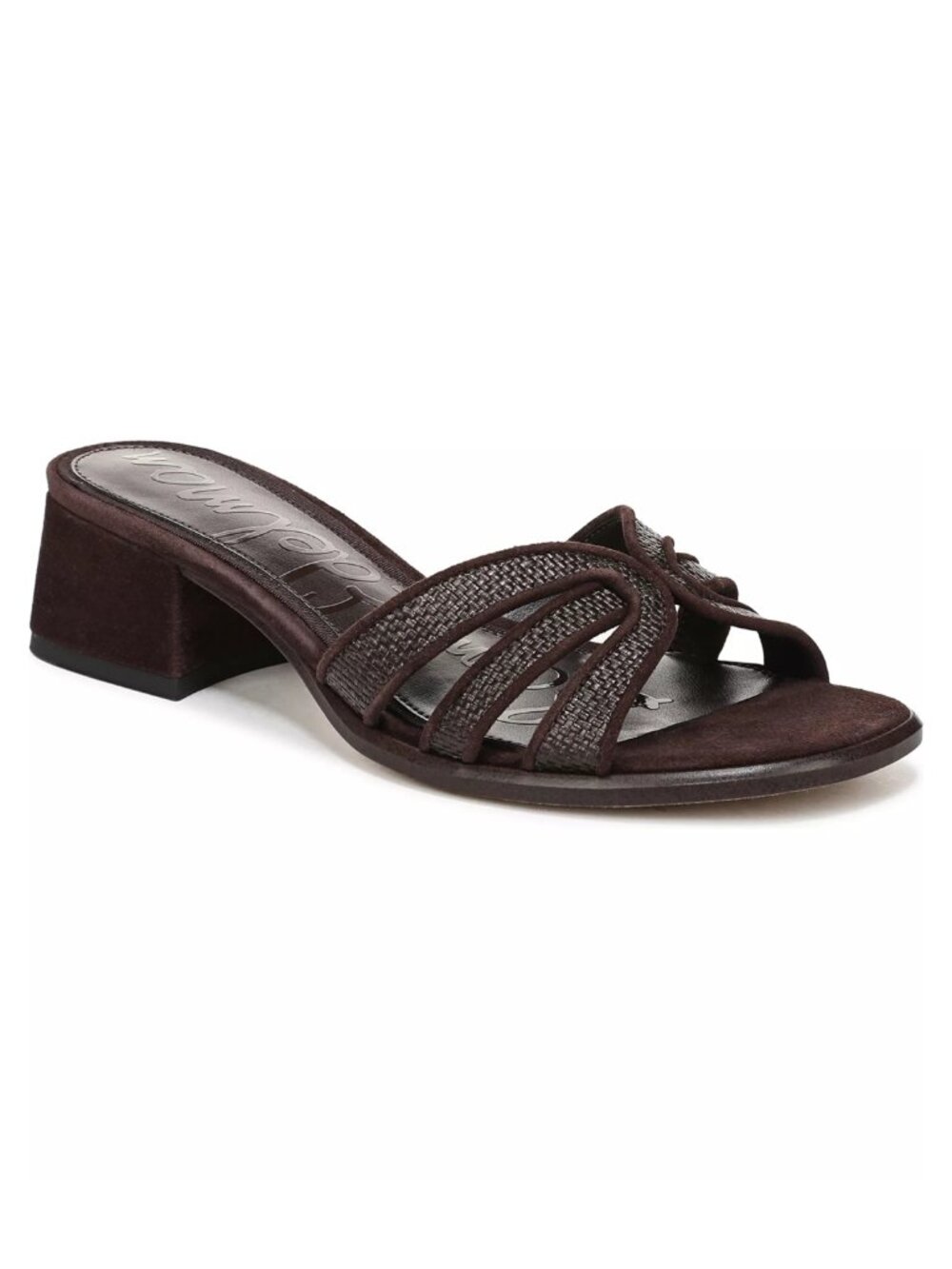 Sam Edelman Farrin 2 Block Heel Slide Sandals Cafe Noir Size 8.5 M NWT